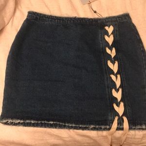 Jean skirt tie up